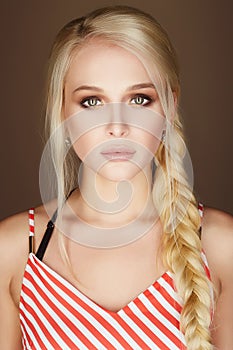 Beauty fashion portrait. blond girl