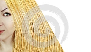 Beauty fashion shiny design perfect styling  banner glamour hairdresser pretty bright coloring luxurious long hair