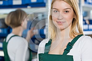 Beauty female manufacturing worker