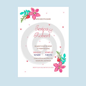 Beauty floral weeding invitation card