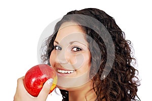 Beauty girl with apple