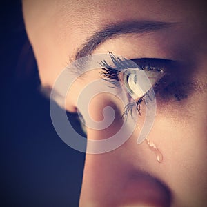 Beauty girl cry