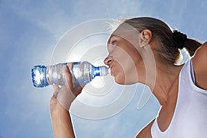 Beauty girl drink water photo