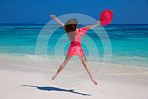 Beauty girl. Happiness bliss freedom beach concept. Enjoyment. B