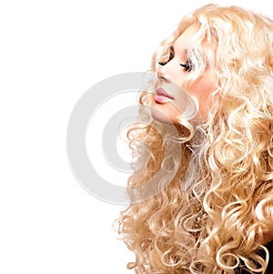 Beauty Girl With Healthy Long Curly Hair