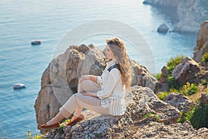 Beauty Girl Outdoors enjoying nature.