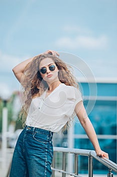 Beauty Girl Outdoors enjoying nature. Beautiful