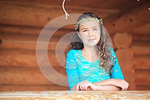 Beauty Girl Outdoors enjoying nature. Teenage Model girl running on the Spring Field, Sun Light.