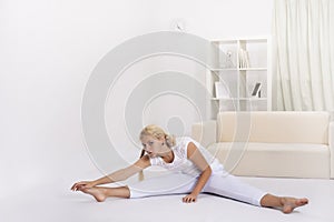 Beauty girl stretching muscles