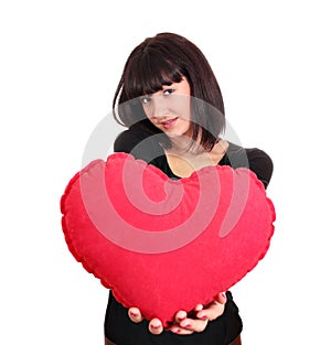 Beauty girl with valentine heart