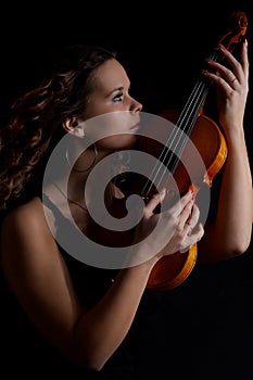 Beauty girl with violin