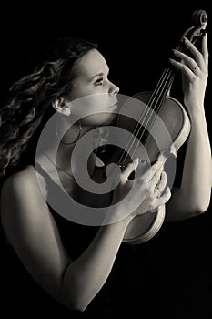 Beauty girl with violin