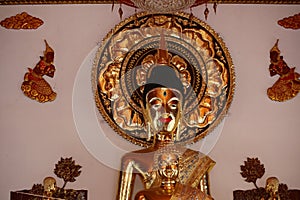 The beauty of the golden Buddha image in Lanna style in Northern Thailand, Buddhist culture.