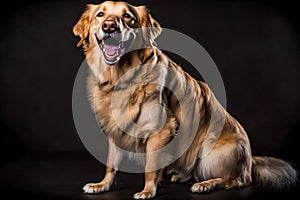 Beauty Golden retriever dog. Neural network AI generated