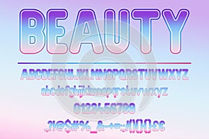 Beauty Gradient Typeface Design - Colorful Font Set