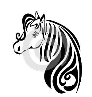 Beauty head hair horse logo photo