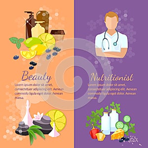 Beauty and health banner professional nutritionist