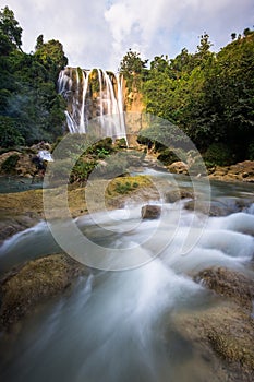 Beauty of hidden nglirip waterfall in tuban east java