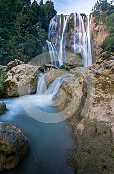 Beauty of hidden nglirip waterfall in tuban east java