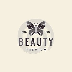 Beauty hipster butterfly logo design