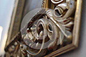 Beauty and history. Empty gold ornate picture frame