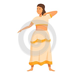 Beauty indian girl dancer icon cartoon vector. Culture lady