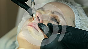 Beauty injections. Lips augmentation procedure.