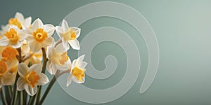 Beauty jonquil flower, beauty garden decoration, copy space background