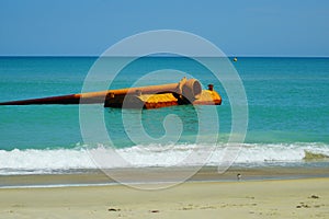 Kitty Hawk Beach Seascape with Floating Pipe