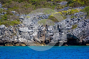 Beauty limestone rock in the ocean