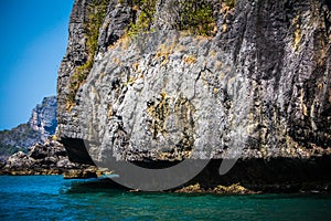 Beauty limestone rock in the ocean