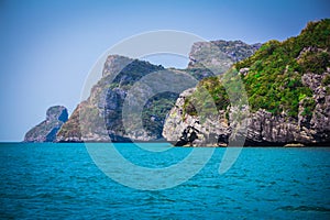 Beauty limestone rock in the ocean