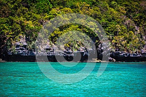 Beauty limestone rock in the ocean