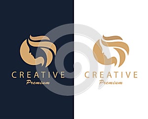 Beauty logo creative salon business beauty hair women emblem design concept