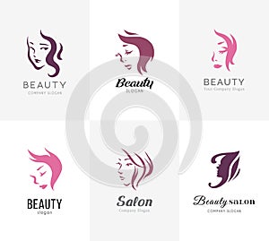 Beauty logo set for salon