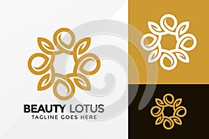 Beauty Lotus Spa Logo Design, Brand Identity logos vector, modern logo, Logo Designs Vector Illustration Template