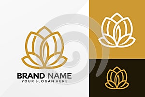 Beauty Lotus Spa Logo Vector Design. Brand Identity emblem, designs concept, logos, logotype element for template