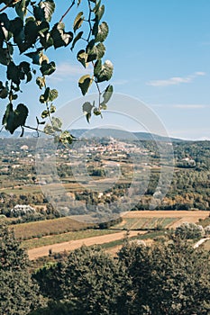 Beauty of the Luberon from the top of terrace in village of Lacoste