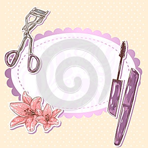 Beauty make-up eyelash curler and mascara