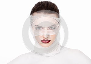 Beauty makeup plastic surgery white bandage model