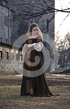 Beauty in medieval dress