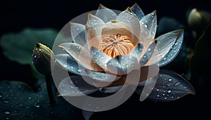 Beauty in nature, a single lotus flower generated by AI