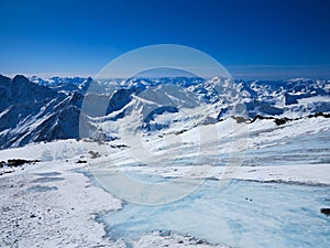 Beauty of Nature - View from the top of Mount Elbrus. 4200m above sea level.