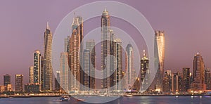 The beauty panorama of Dubai marina. UAE