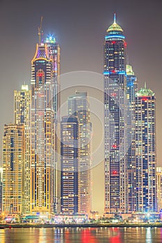 The beauty panorama of Dubai marina. UAE