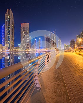 The beauty panorama of Dubai marina. UAE