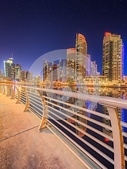 The beauty panorama of Dubai marina. UAE