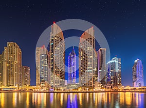 The beauty panorama of Dubai marina. UAE