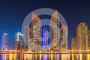 The beauty panorama of Dubai marina. UAE