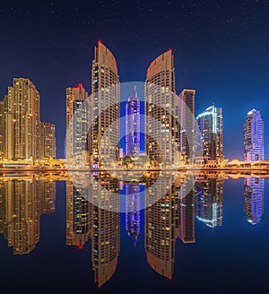 The beauty panorama of Dubai marina. UAE